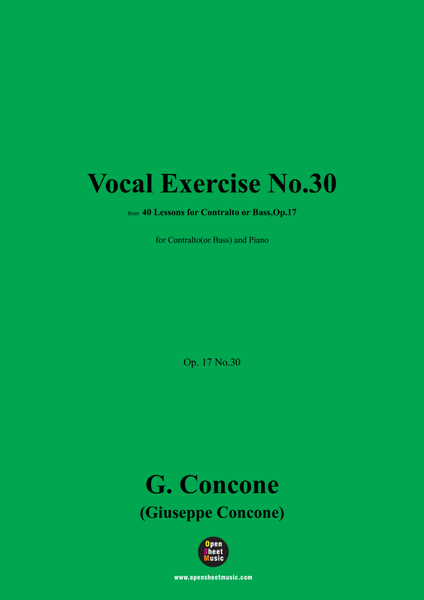 G. Concone-Vocal Exercise No.30,for Contralto(or Bass) and Piano image number null