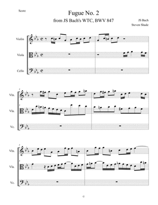 Bach - Fugue No. 2 in C minor, BWV 847