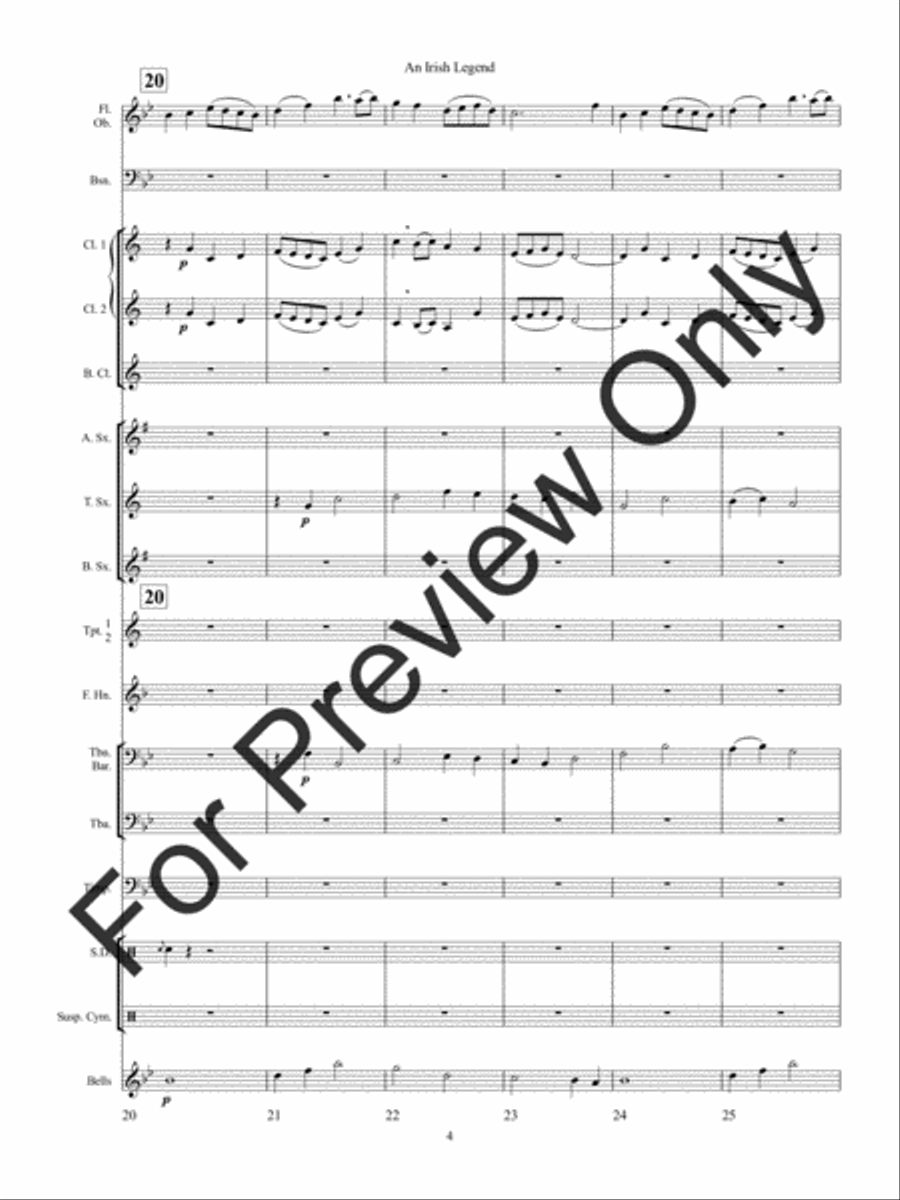 An Irish Legend Concert Band scores gallery preview page 7