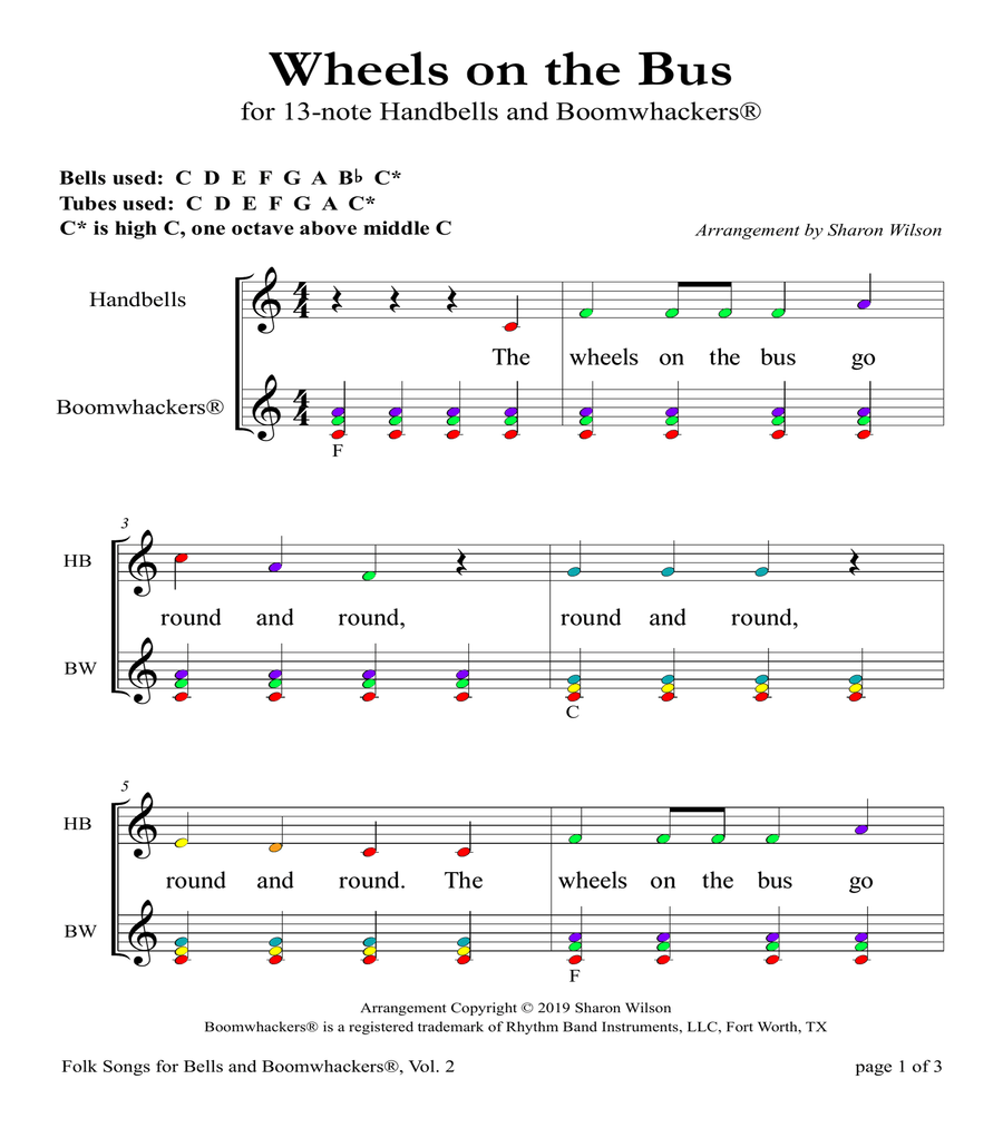 Colored bells online sheet music