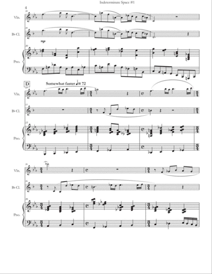 Indeterminate Space Clarinet scores gallery preview page 5