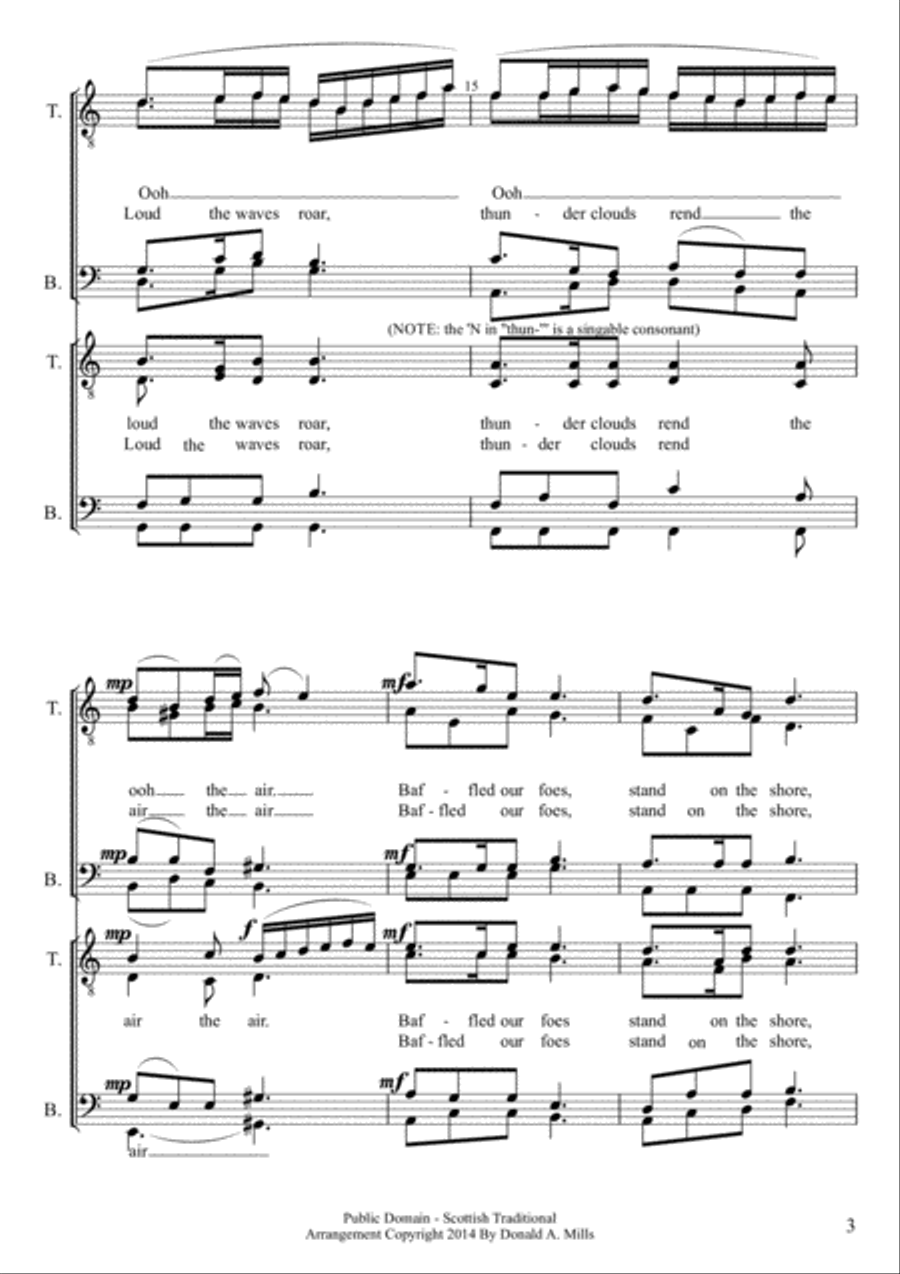 The Skye Boat Song TTBB scores gallery preview page 3