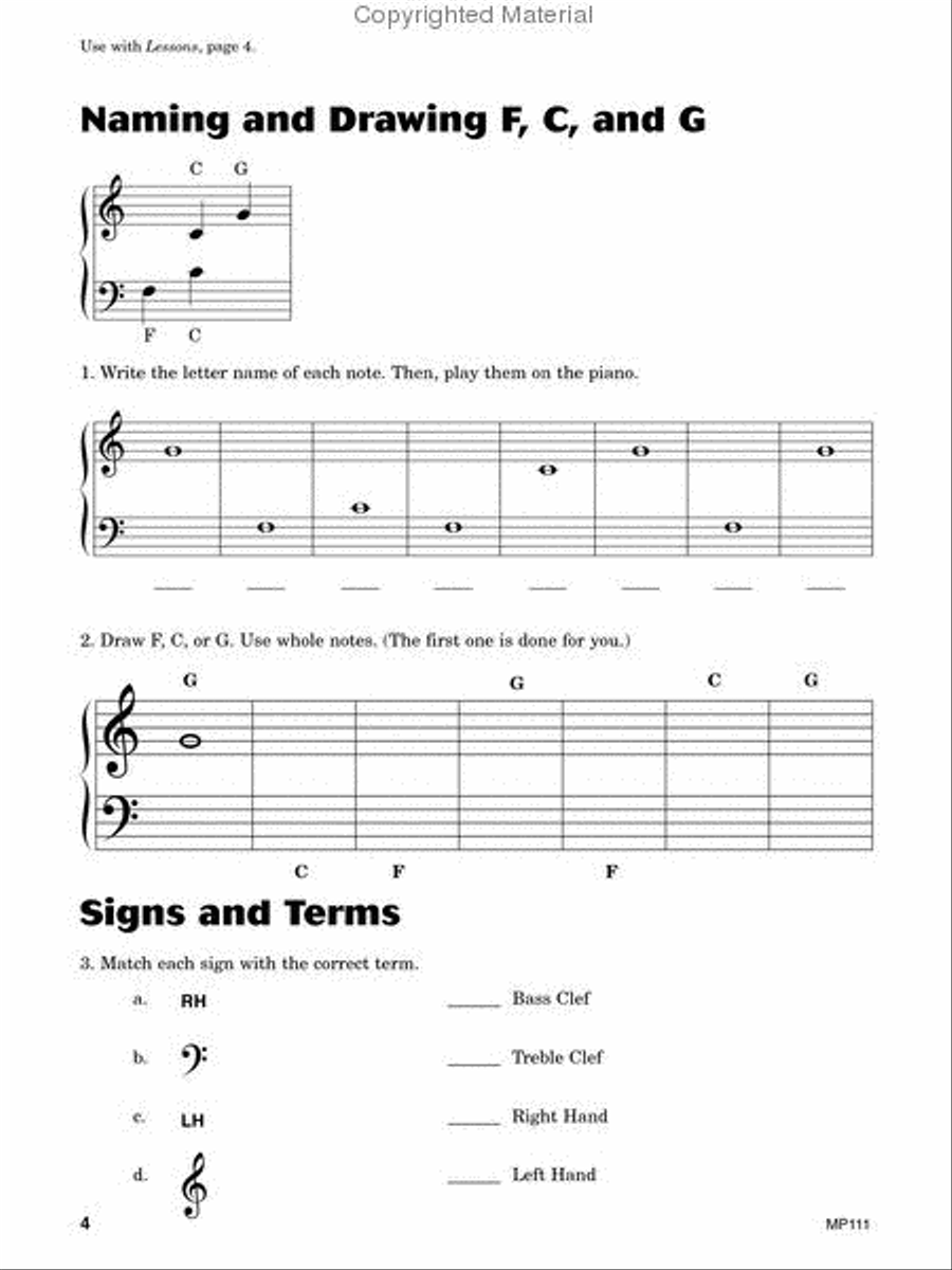 Piano Town, Theory - Level 1 Piano Method scores gallery preview page 3