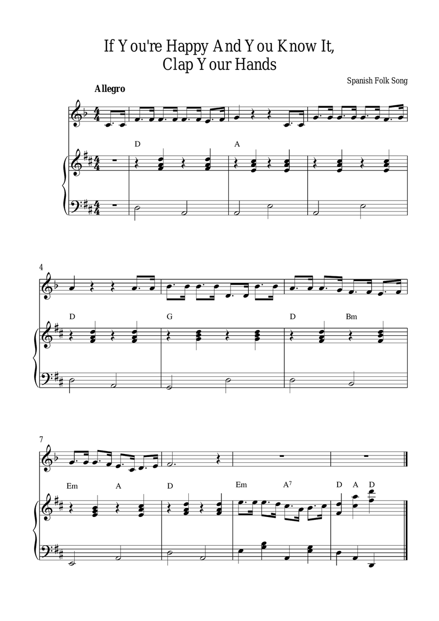 If You're Happy And You Know It, Clap Your Hands Clarinet Solo scores gallery preview page 1