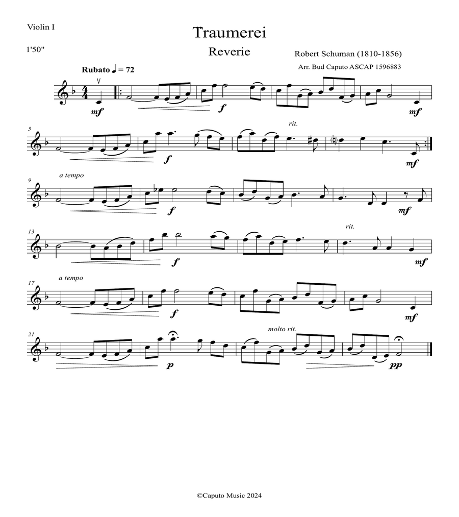 Traumerei Arranged For String Orchestra image number null