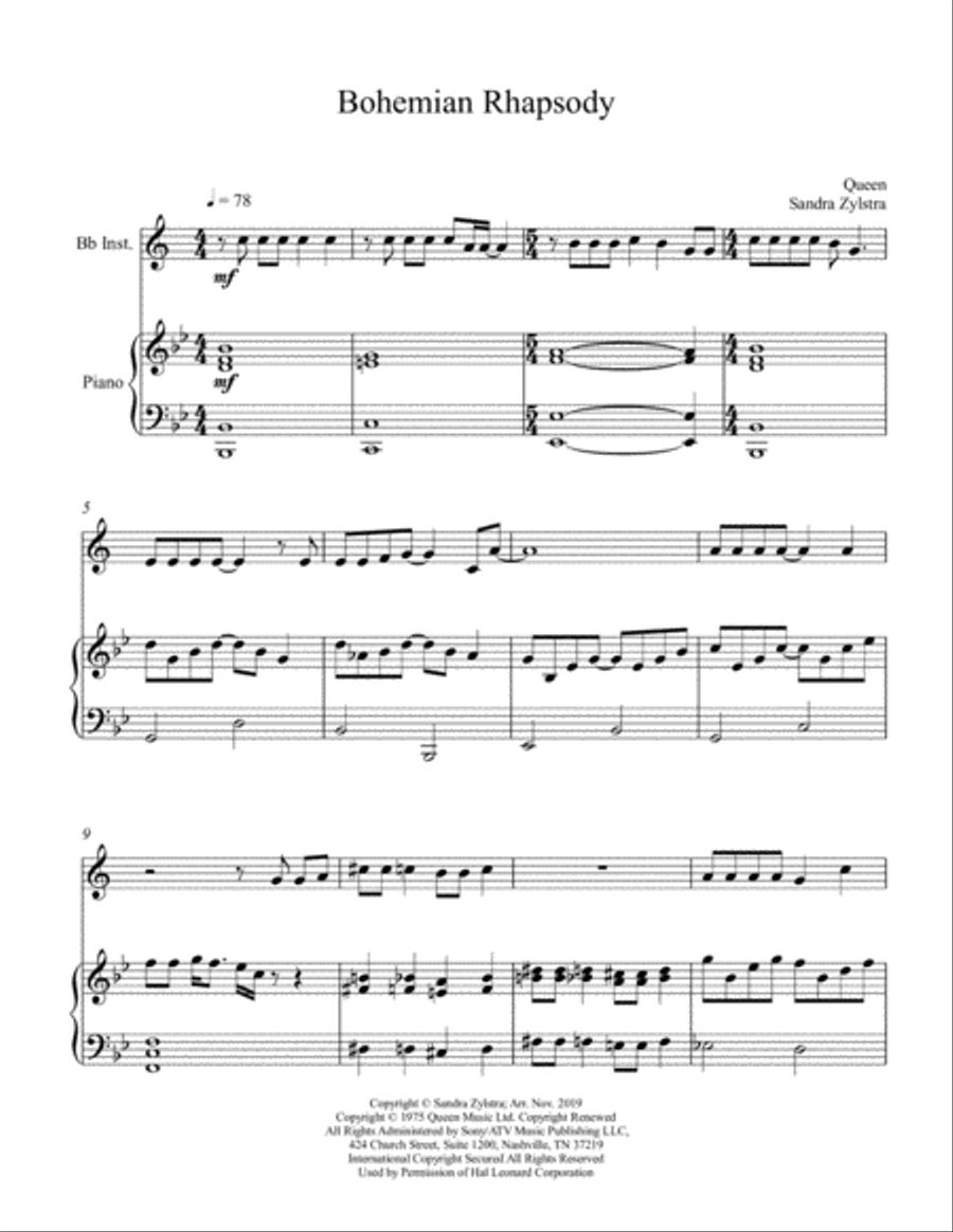Bohemian Rhapsody Alto Saxophone scores gallery preview page 2