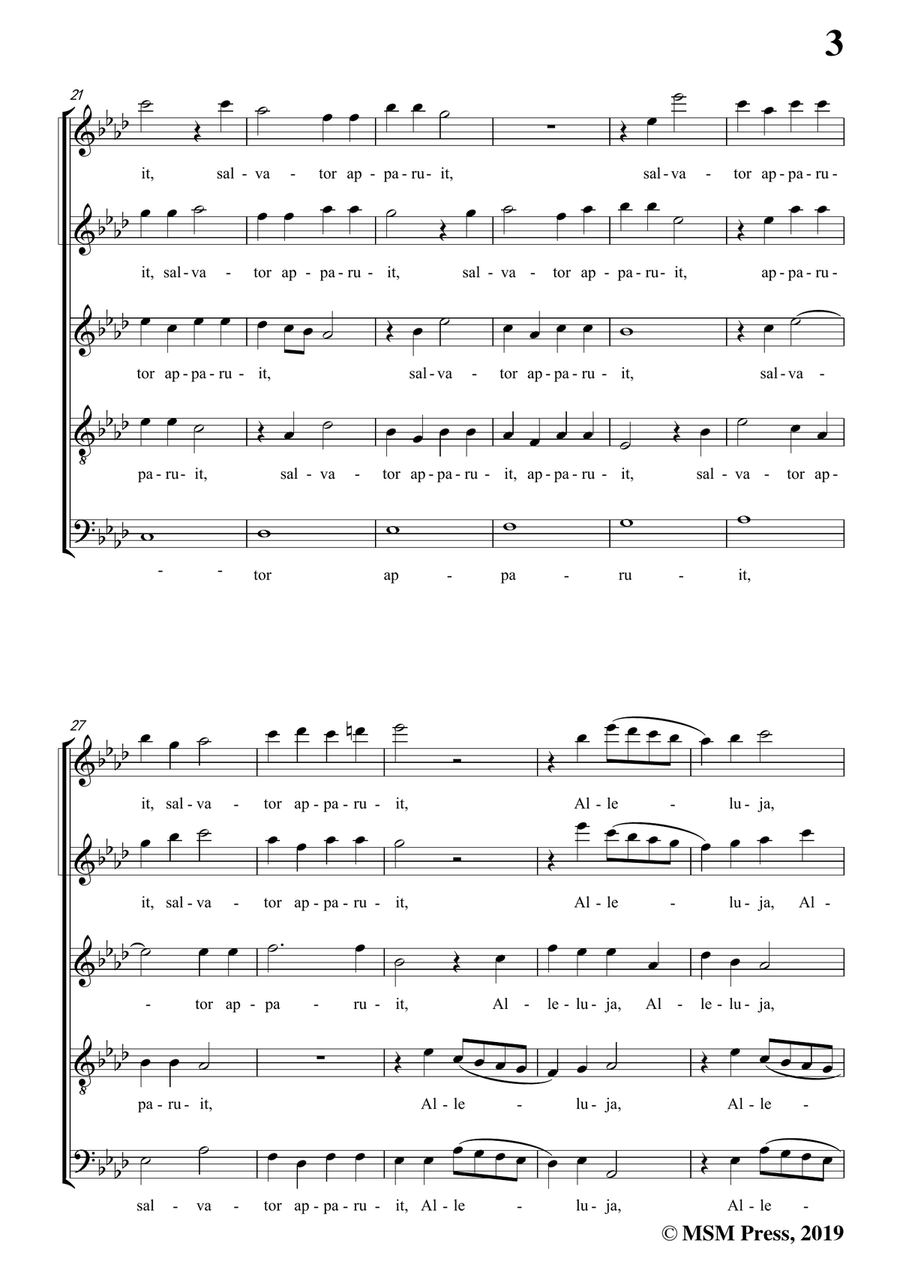 Sweelinck-Hodie Christus natus est,in A flat Major,for A cappella 4-Part scores gallery preview page 5
