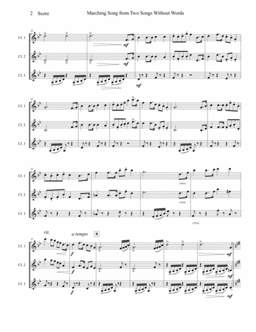 Marching Song by Gustav Holst for Clarinet Trio image number null