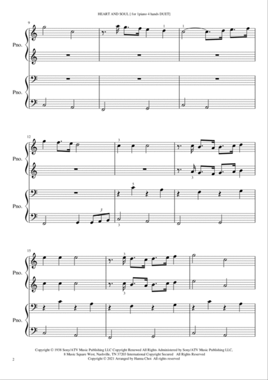 Heart And Soul 1 Piano, 4-Hands scores gallery preview page 2