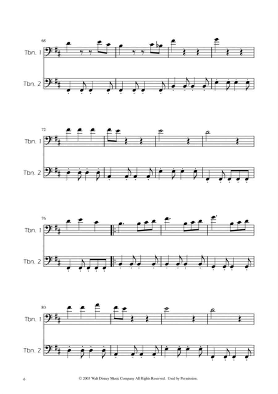He's A Pirate He's A Pirate Trombone Duet scores gallery preview page 6