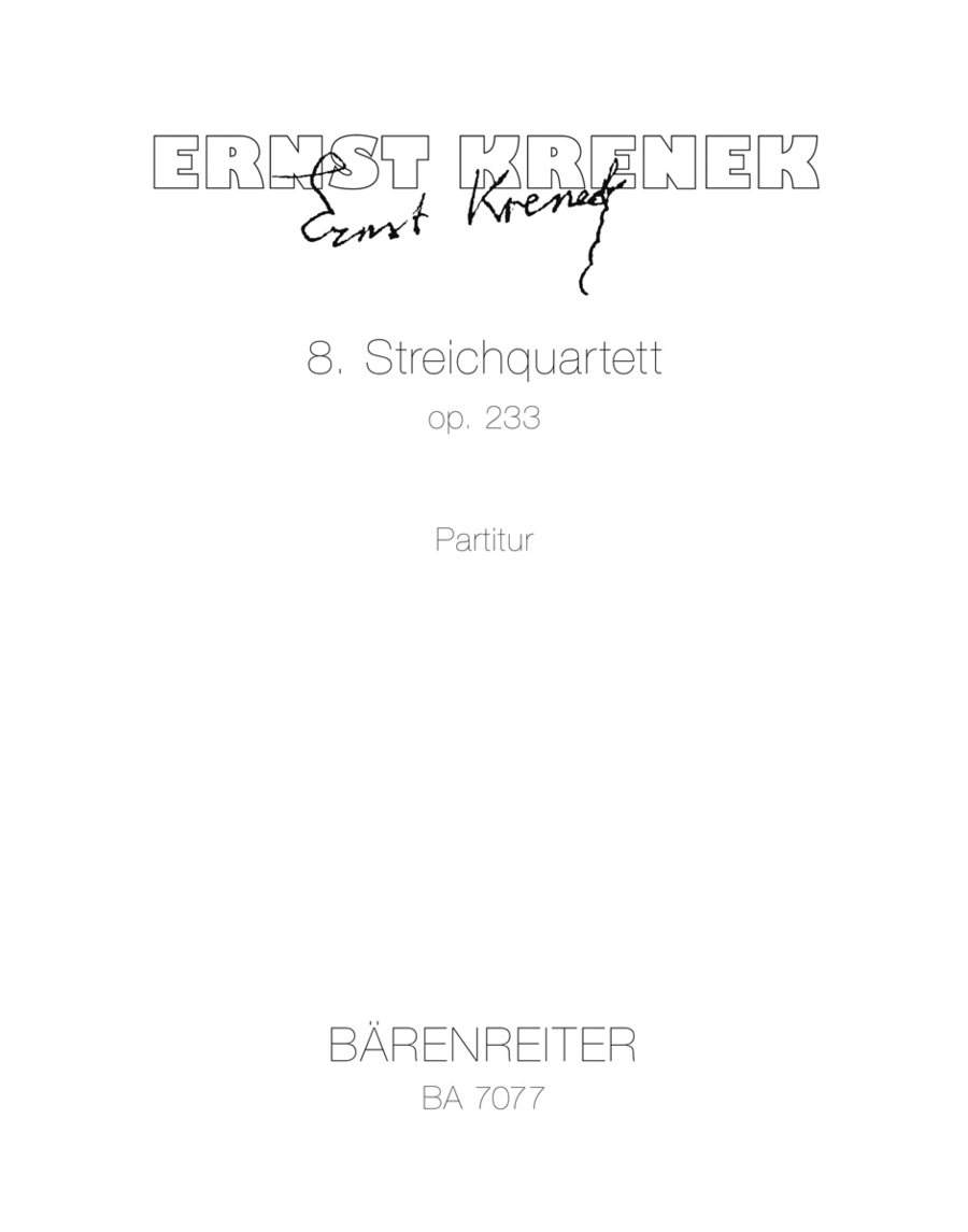 Streichquartett no. 8, op. 233 (1980/1981) String Quartet scores gallery preview page 1