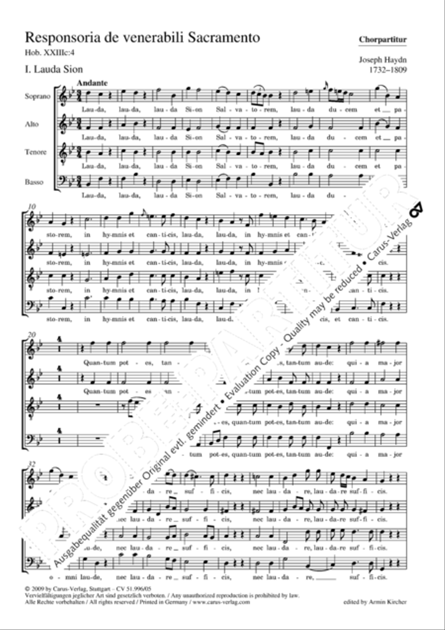 Responsoria de venerabili Sacramento 4-Part scores gallery preview page 2
