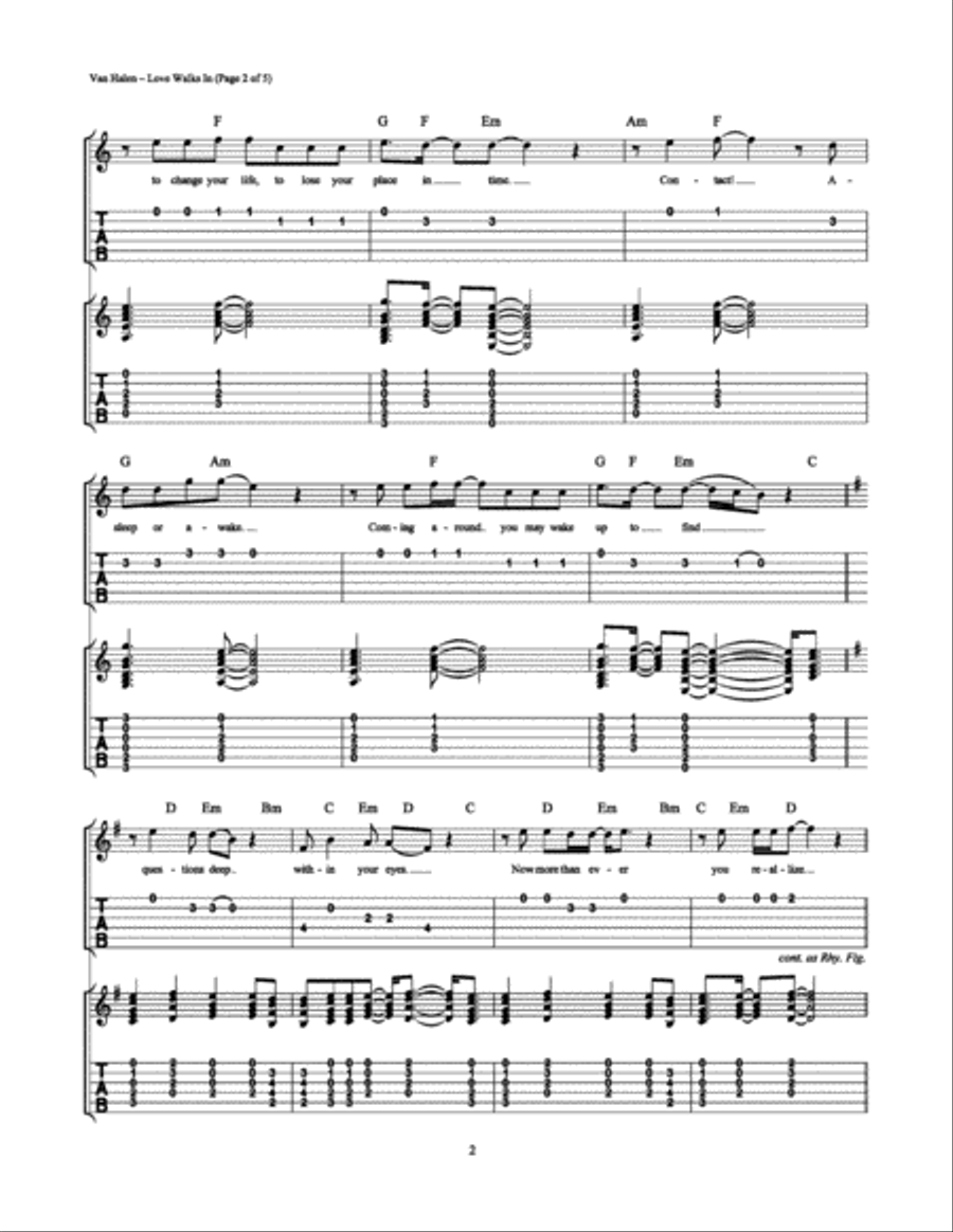 Love Walks In Love Walks In Electric Guitar scores gallery preview page 2