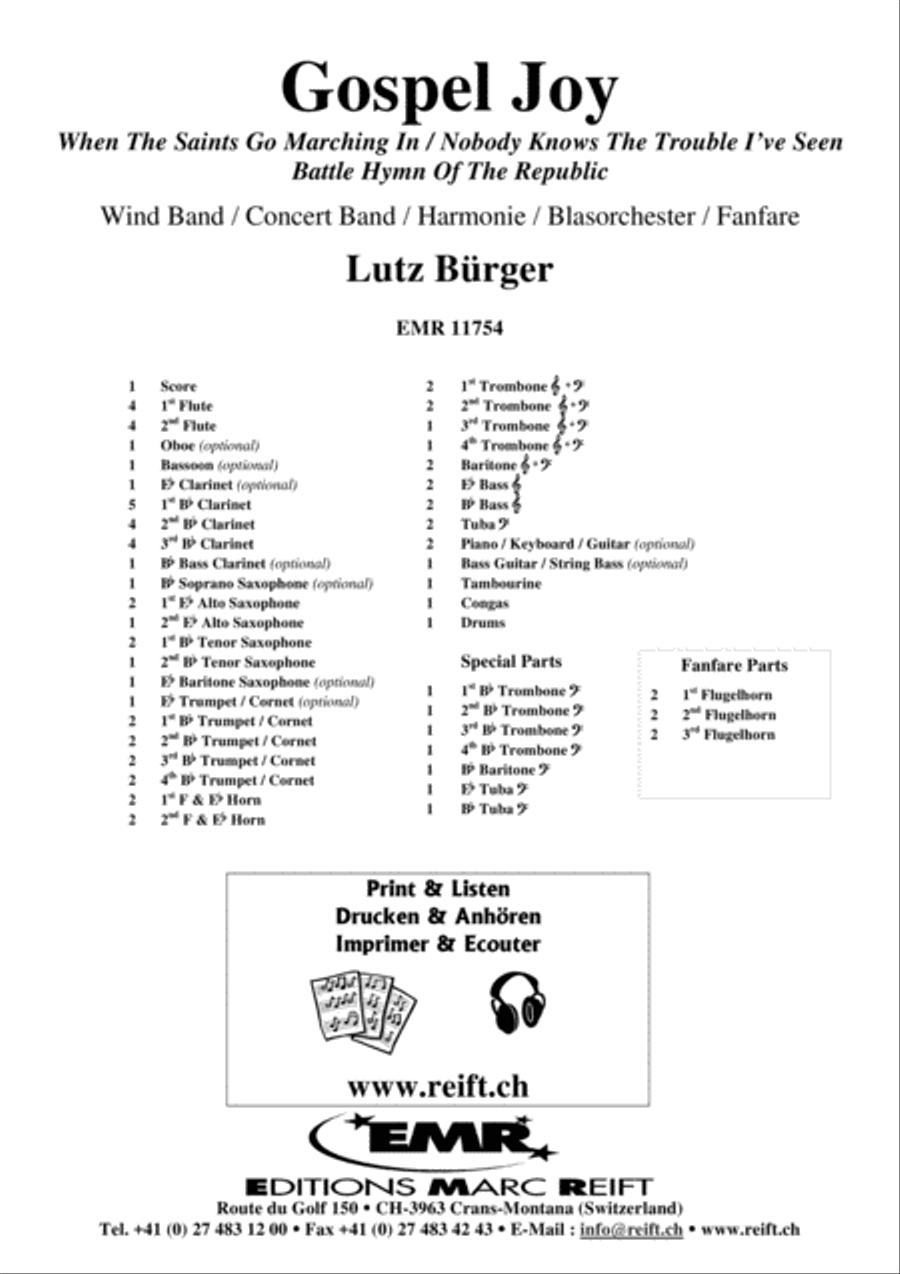 Gospel Joy Concert Band scores gallery preview page 2