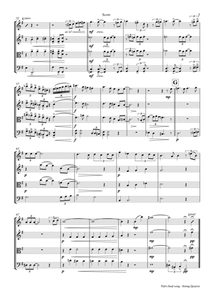 Fab's final song - Ballad - String Quartet image number null