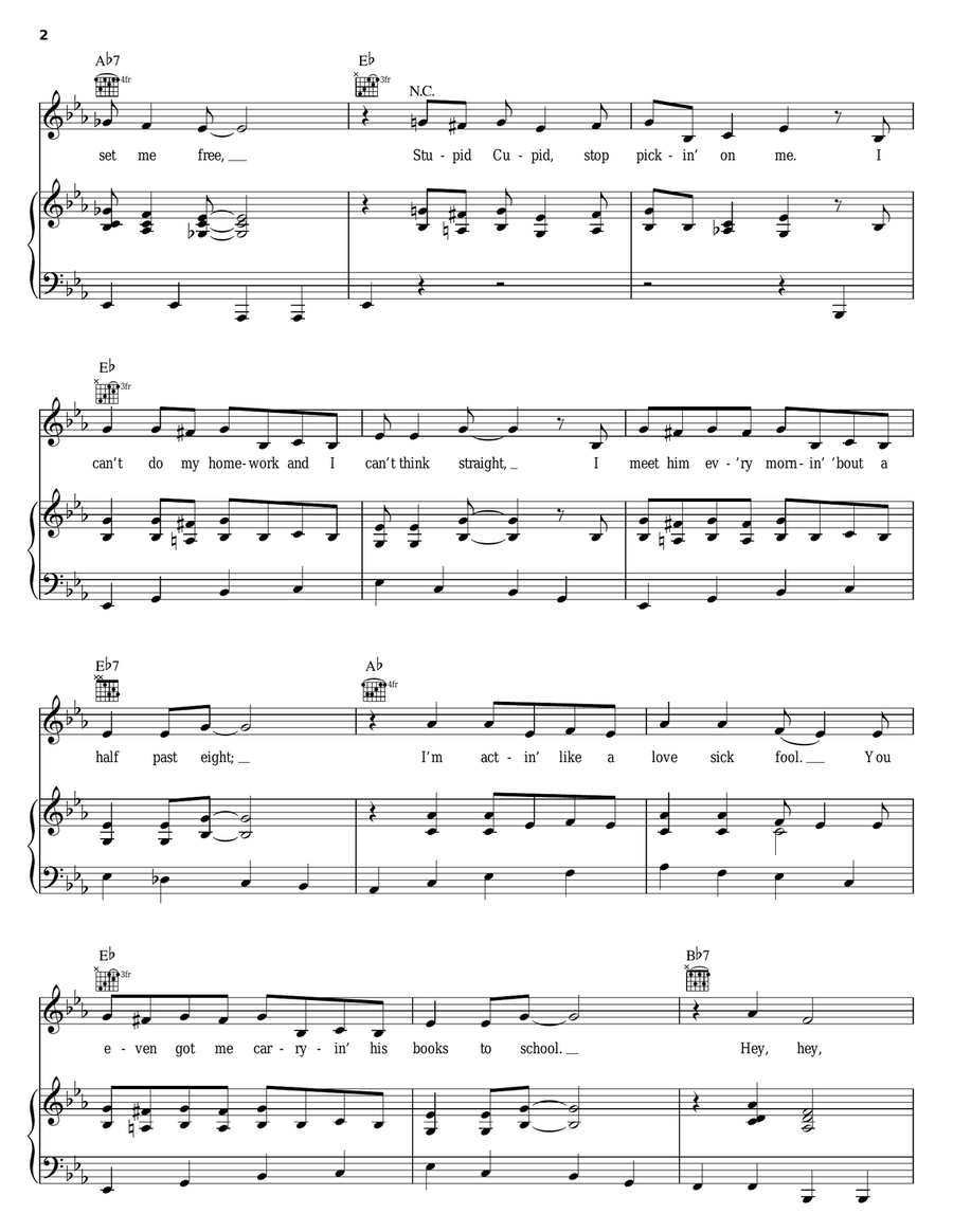 Stupid Cupid Piano, Vocal, Guitar scores gallery preview page 2