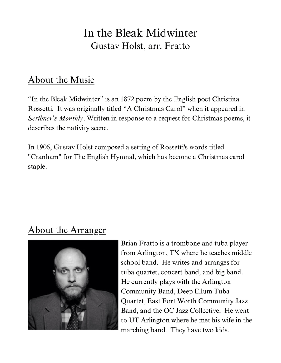 In the Bleak Midwinter Brass Quartet scores gallery preview page 2