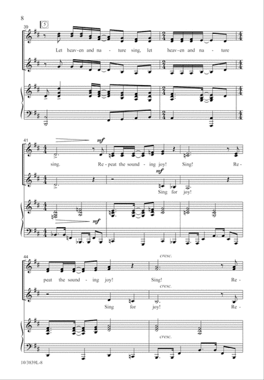 Let Heaven and Nature Sing SSA scores gallery preview page 9