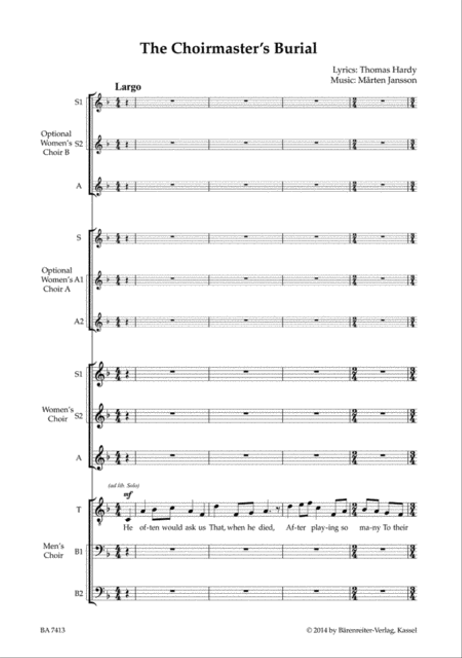The Choirmaster's Burial The Choirmaster's Burial A Cappella scores gallery preview page 2
