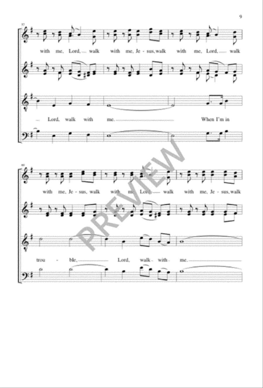 I Want Jesus to Walk with Me SSAATTBB scores gallery preview page 9