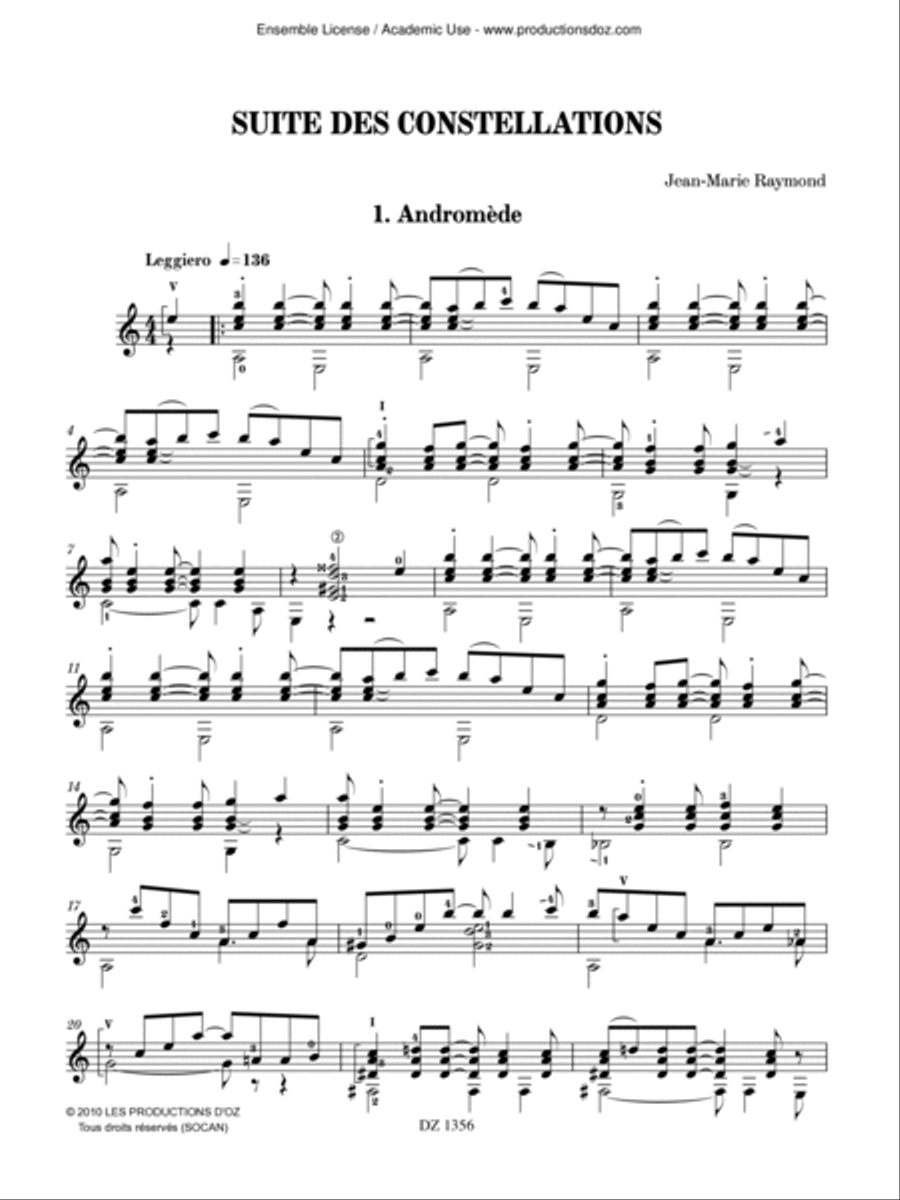 Suite des constellations Suite des constellations Classical Guitar scores gallery preview page 2