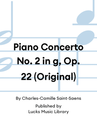 Book cover for Piano Concerto No. 2 in g, Op. 22 (Original)