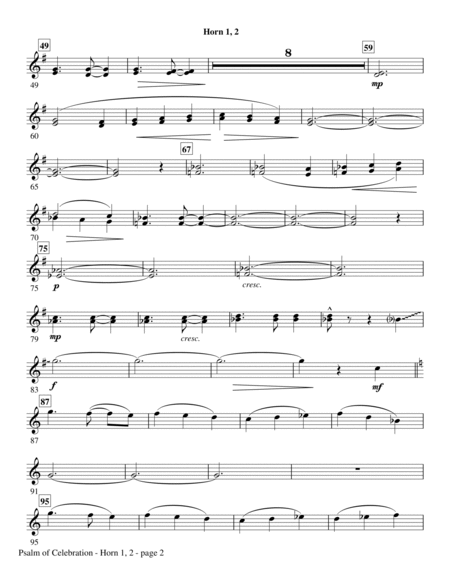 Psalm of Celebration - F Horn 1 & 2