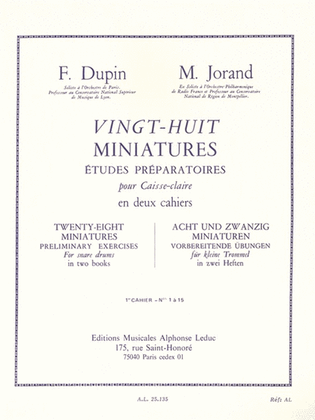 Francois Dupin Et Marcel Jorand - Vingt-huit Miniatures Pour Caisse Claire, Vol. 1