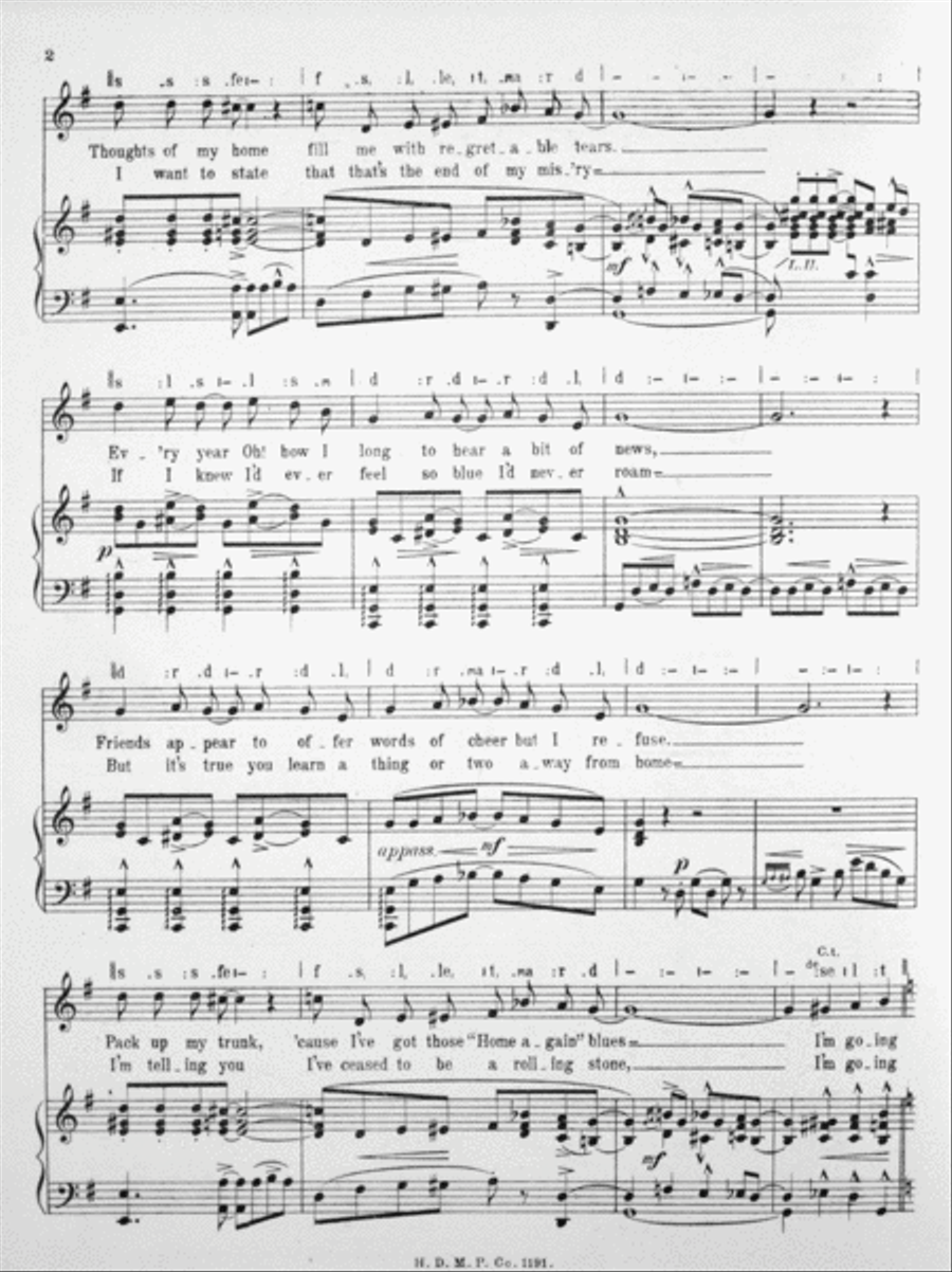 Home Again Blues. Fox Trot Song Voice scores gallery preview page 3