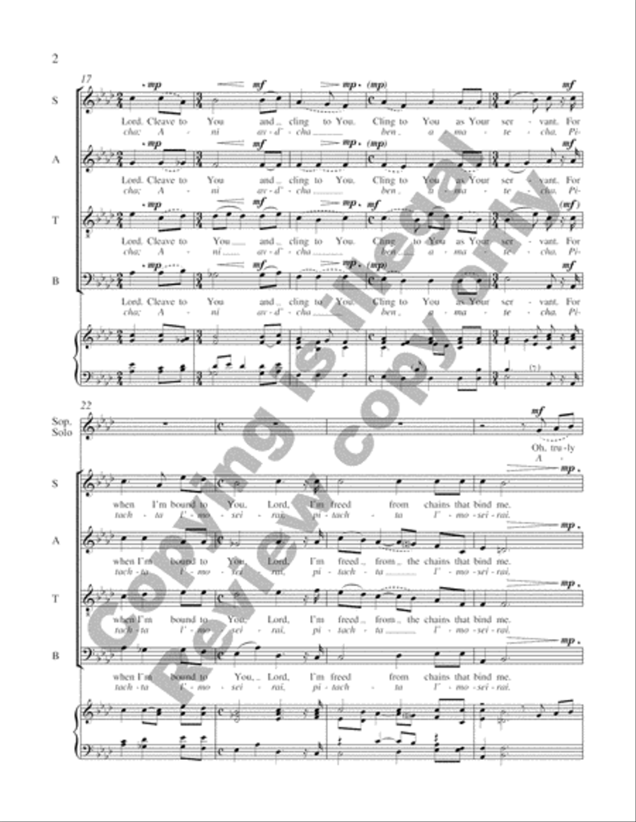 Psalm 116 (Verse 16) (Truly Lord, I am Free/Ana Adonai) SA scores gallery preview page 9