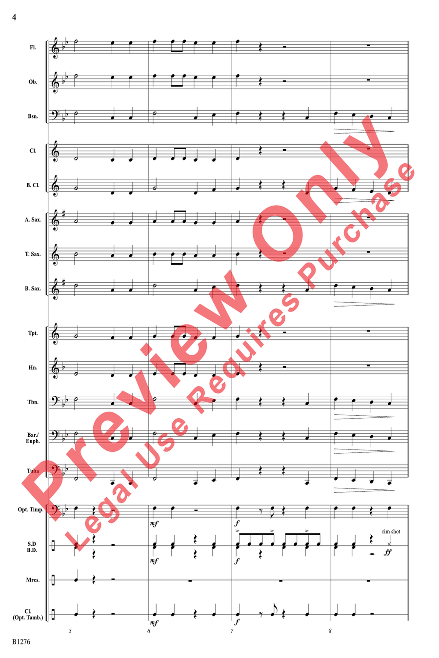 Samba La Bamba Concert Band scores gallery preview page 4