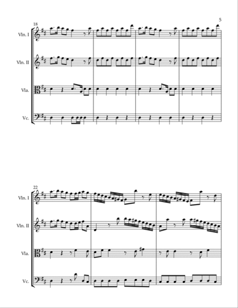 Military Divertimento II. Presto String Quartet scores gallery preview page 5