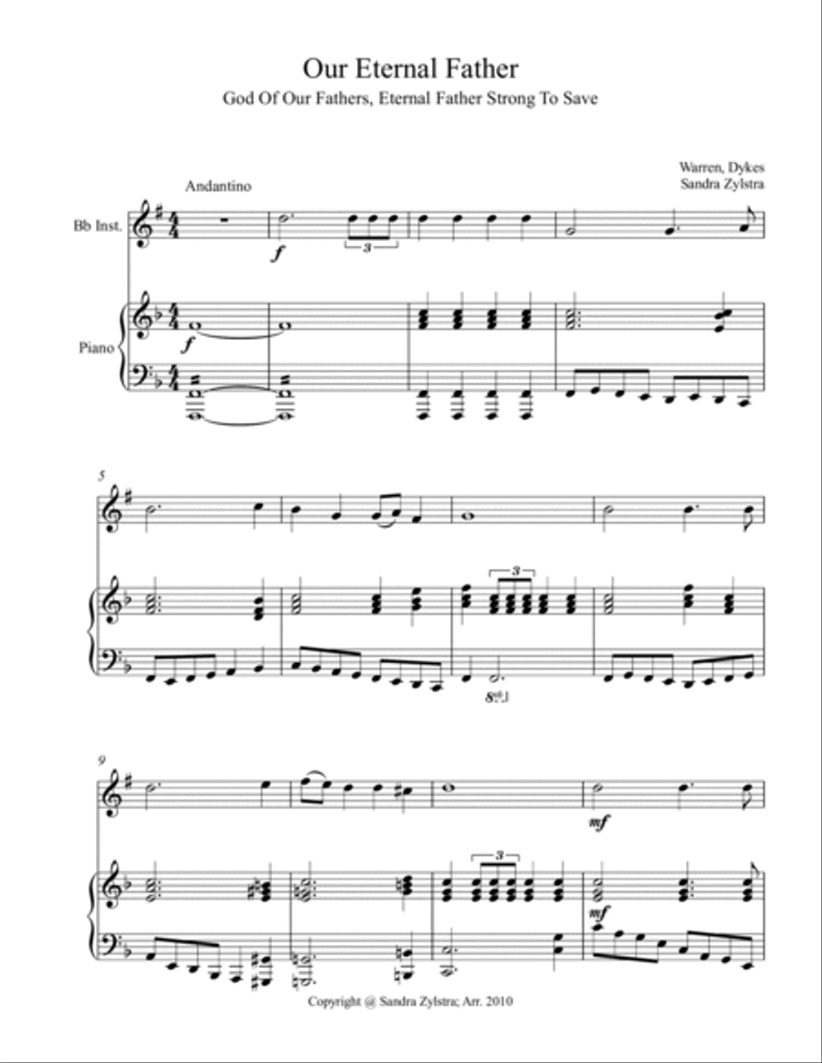 Our Eternal Father (treble Bb instrument solo) Piano scores gallery preview page 2