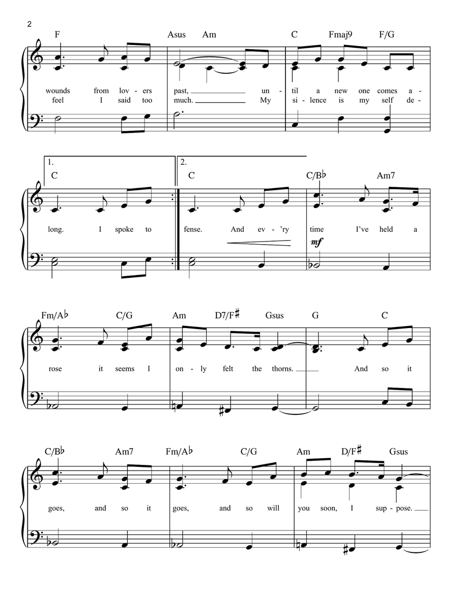 And So It Goes Easy Piano scores gallery preview page 2