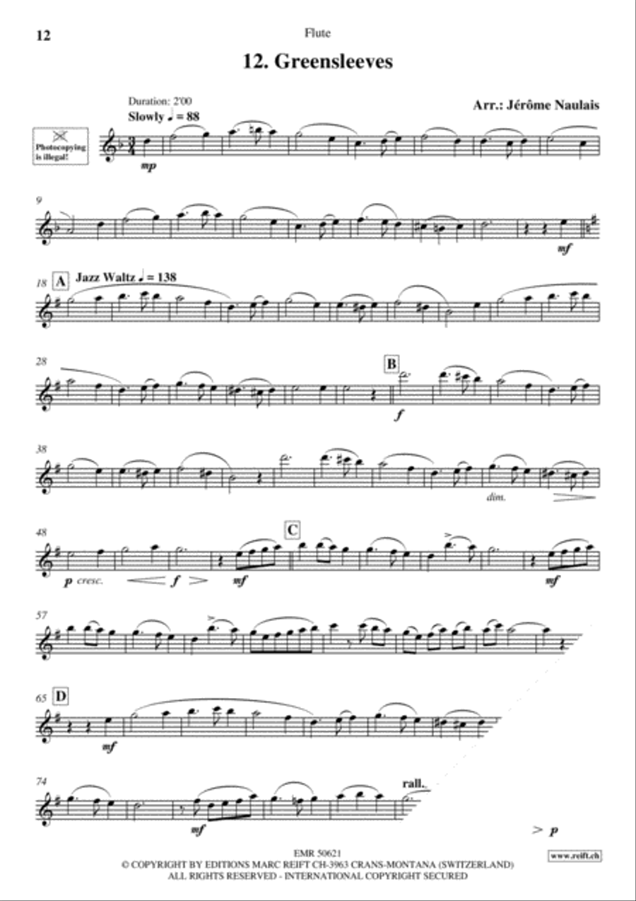 20 Slow Melodies Volume 2 Flute Solo scores gallery preview page 14