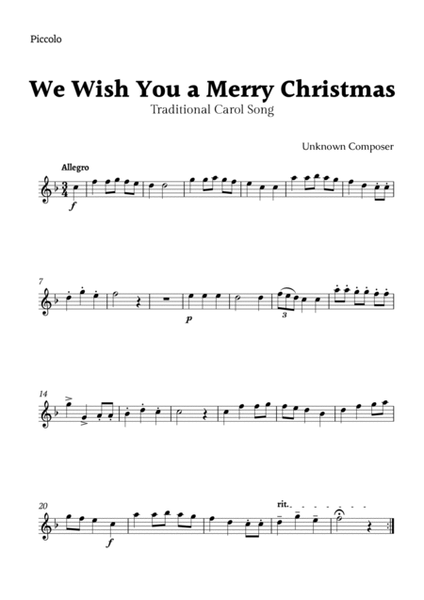 We Wish you a Merry Christmas for Flute Ensemble image number null