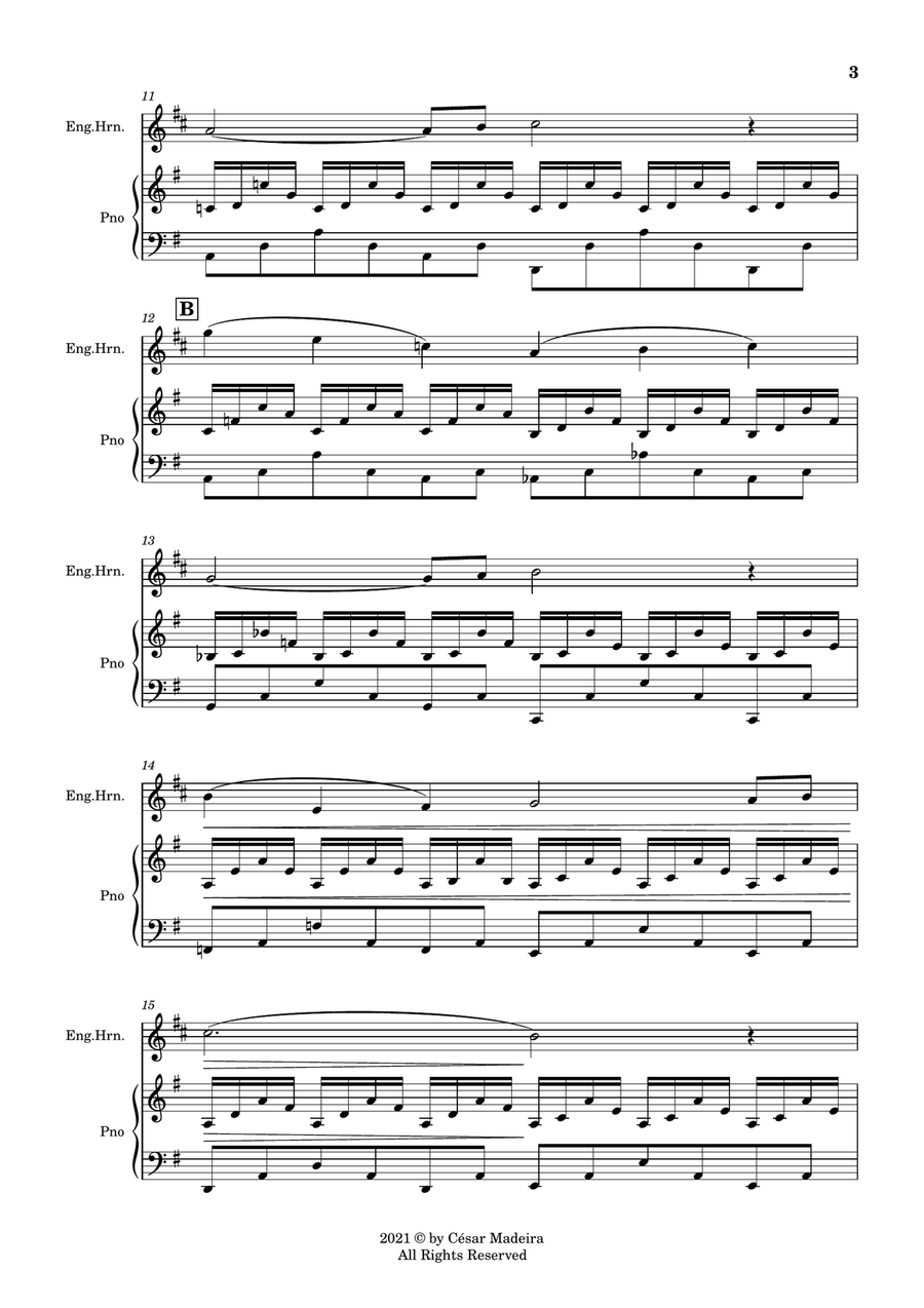The Swan (Le Cygne) by Saint-Saens - English Horn and Piano (Full Score and Parts) English Horn scores gallery preview page 4