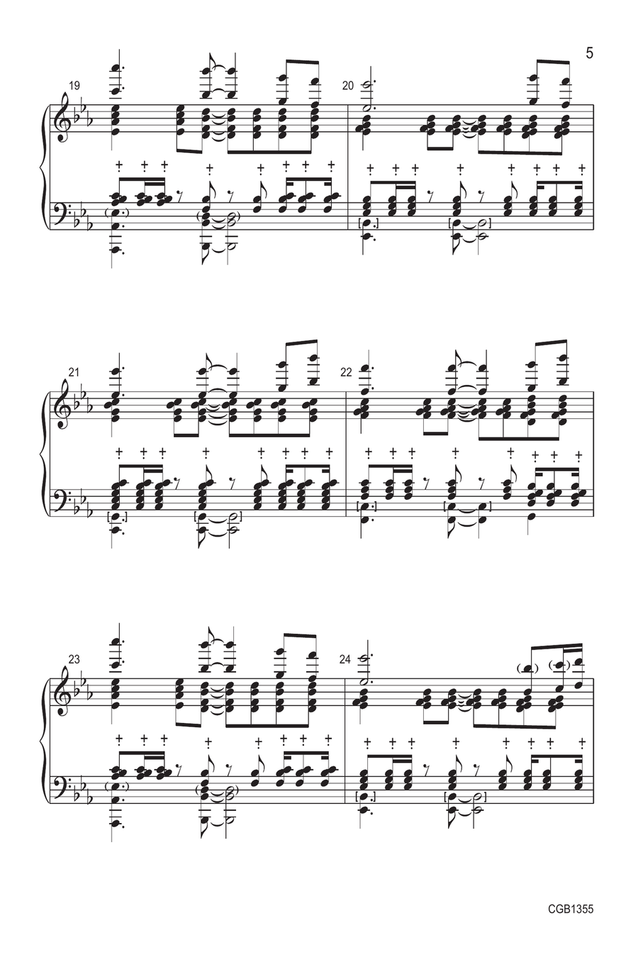 Come, Thou Fount of Every Blessing Handbell Choir scores gallery preview page 5