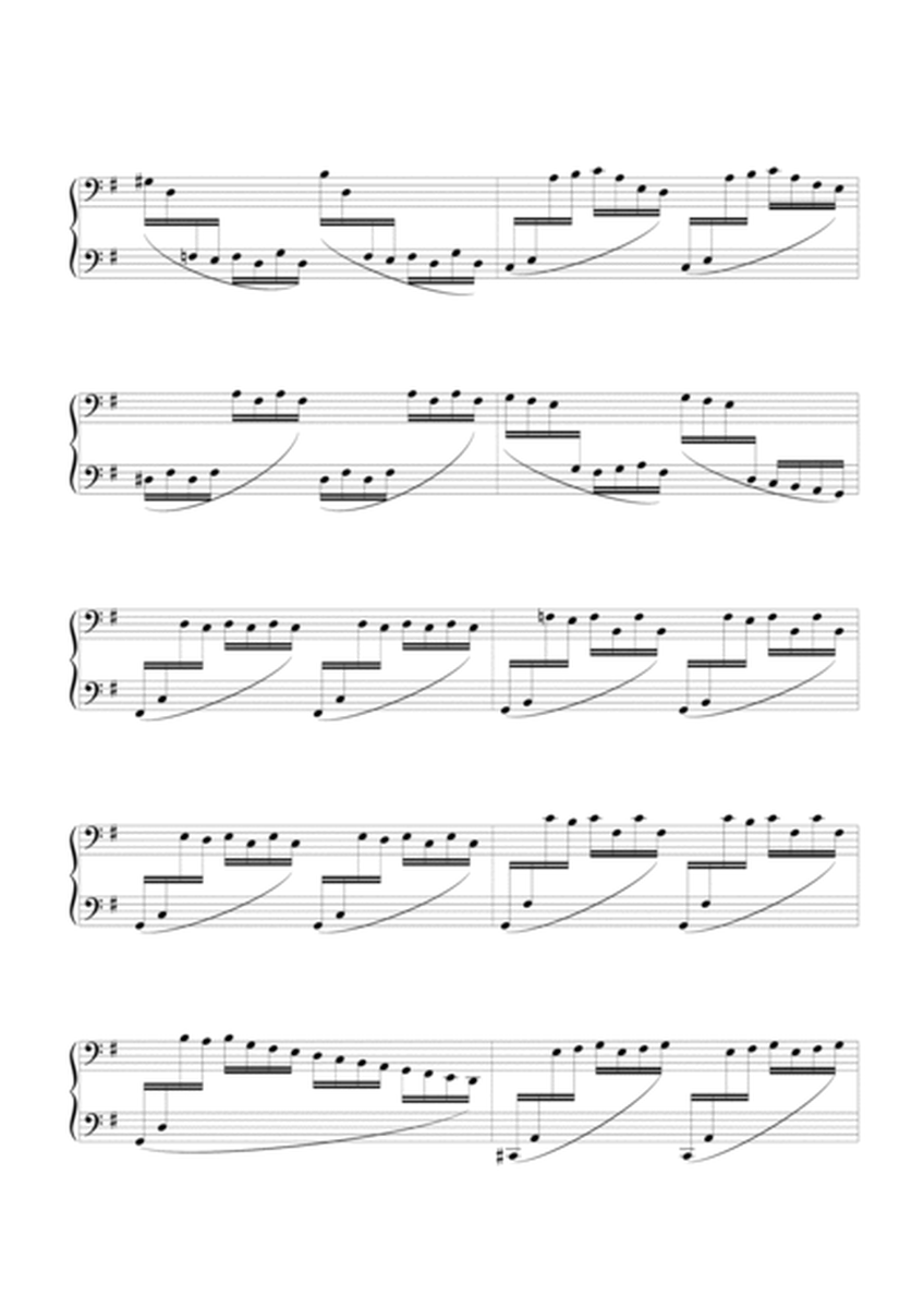 Prelude from Cello Suite BWV 1007 – Bach (Piano, left hand) image number null