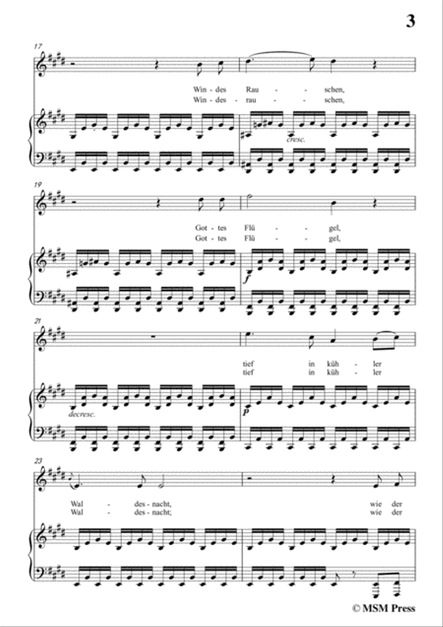 Schubert-Waldes-Nacht,D.708,in E Major,for Voice&Piano Voice scores gallery preview page 5