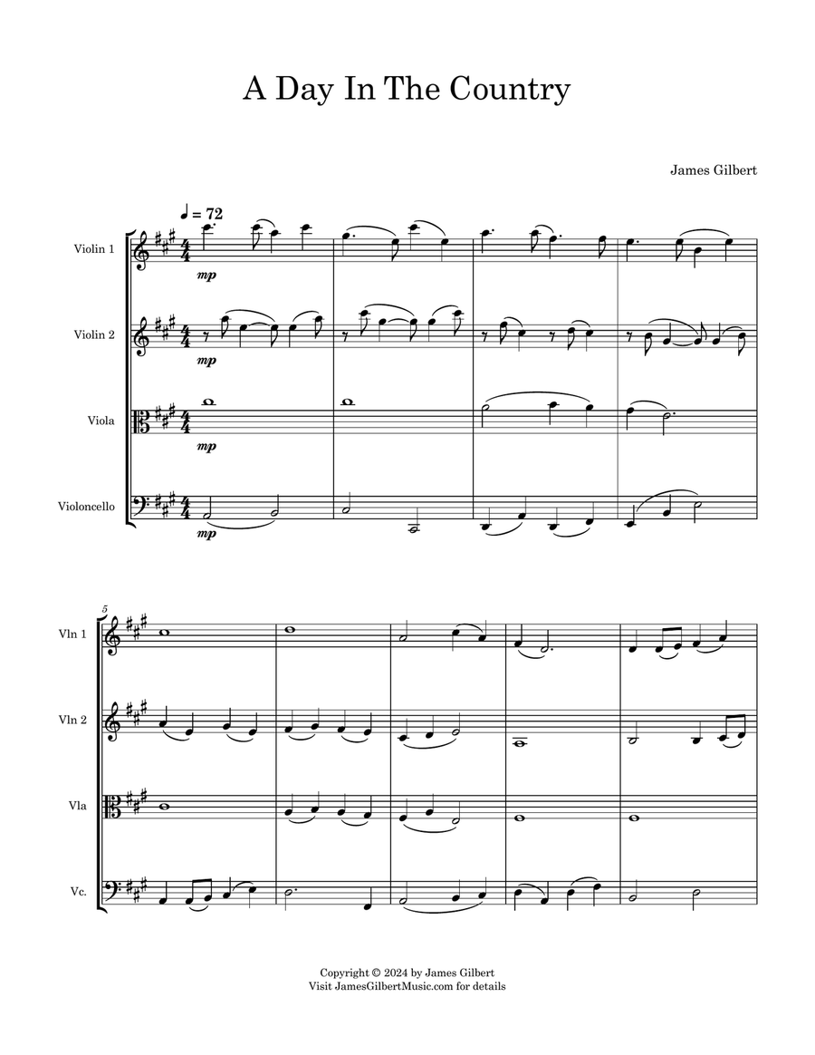 A Day In The Country A Day In The Country String Quartet scores gallery preview page 4