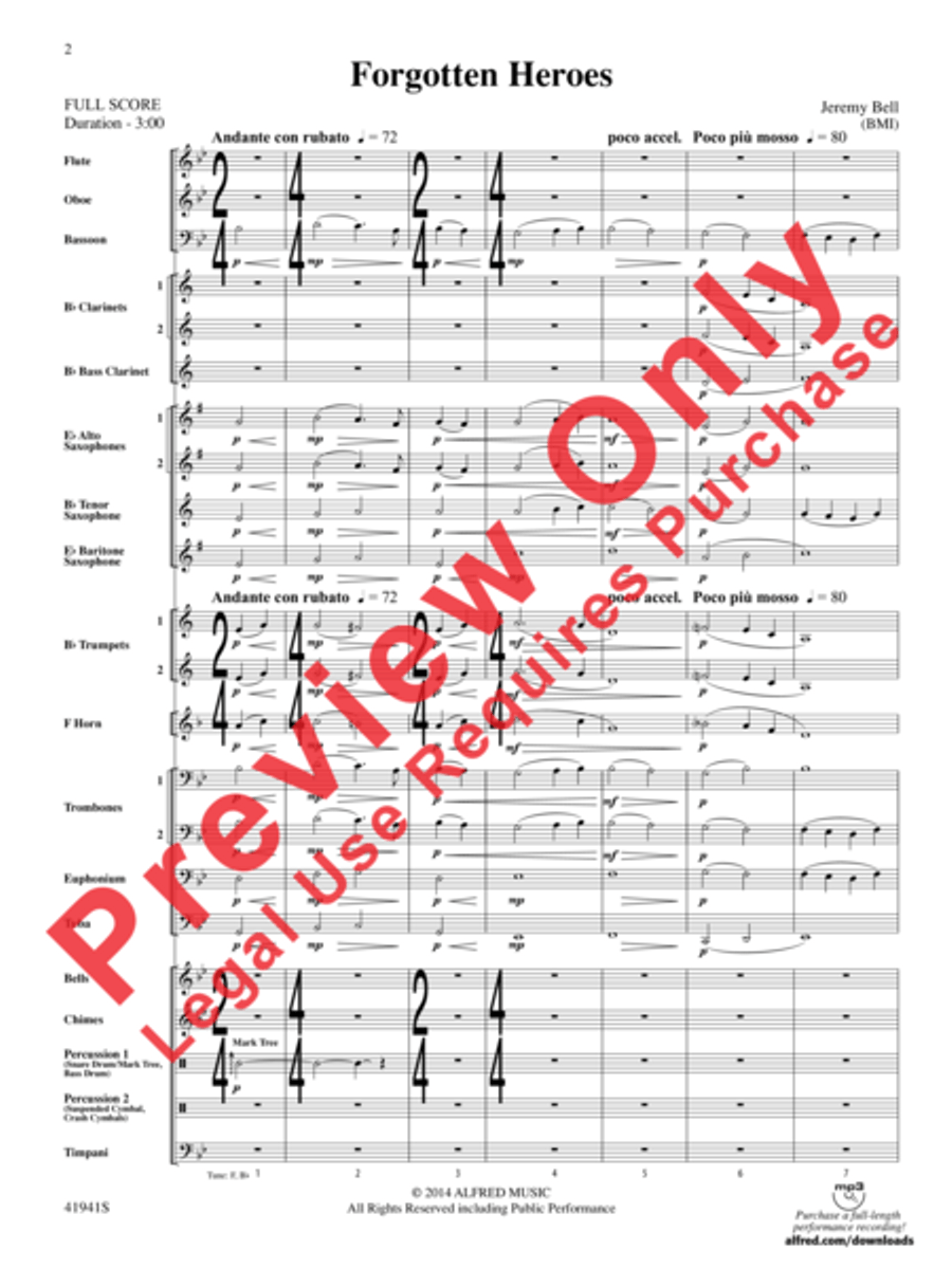 Forgotten Heroes Concert Band scores gallery preview page 3