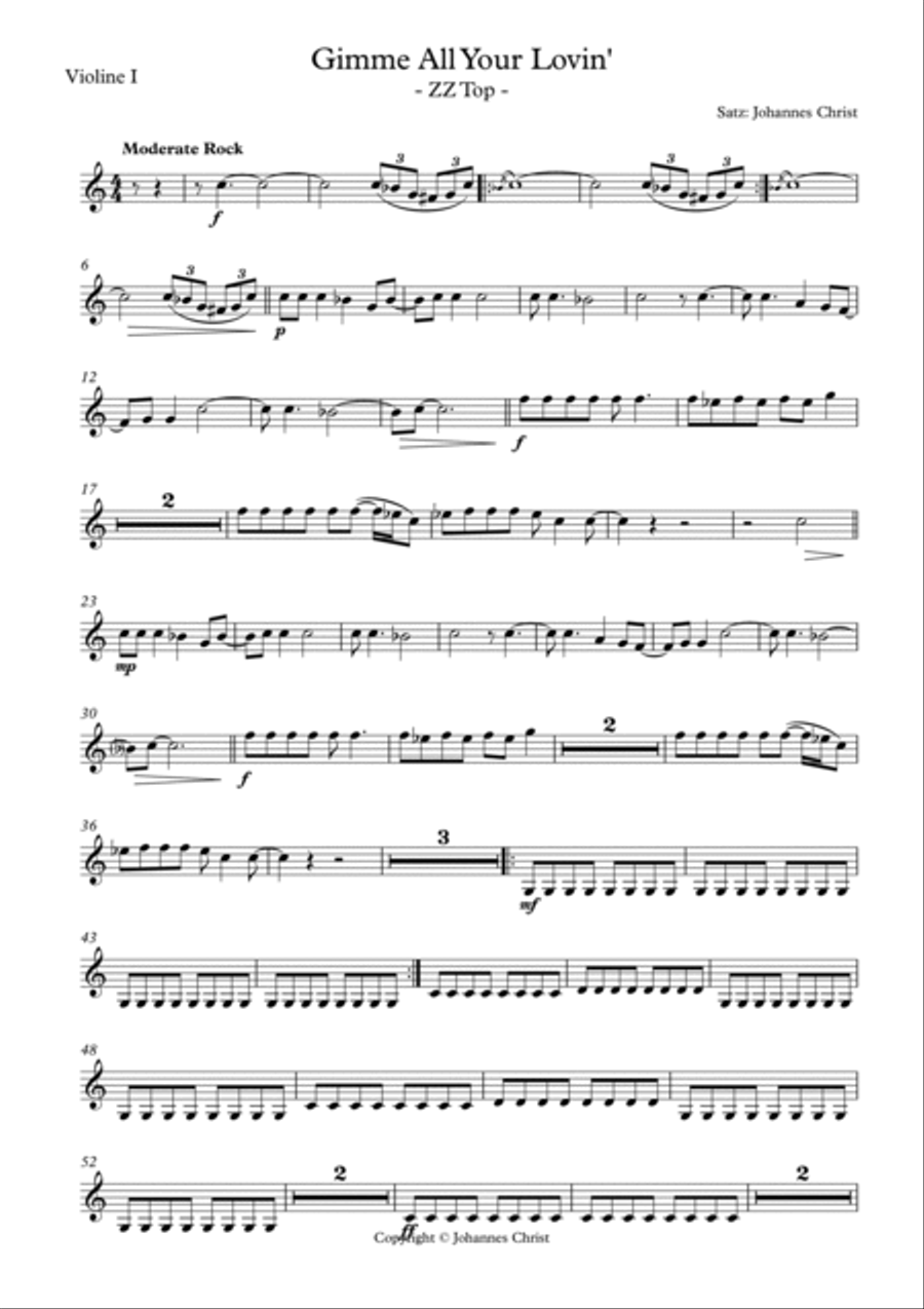 Gimme All Your Lovin' String Quintet scores gallery preview page 5