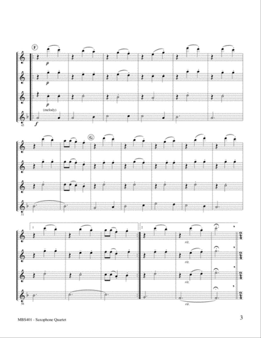 Count Your Blessings Saxophone Quartet scores gallery preview page 3