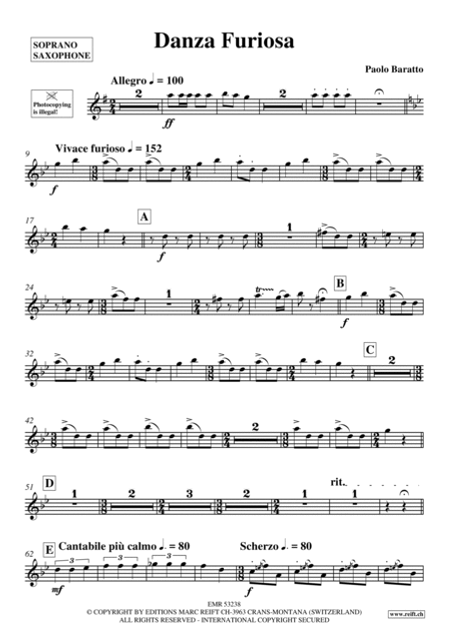 Danza Furiosa Soprano Saxophone scores gallery preview page 2