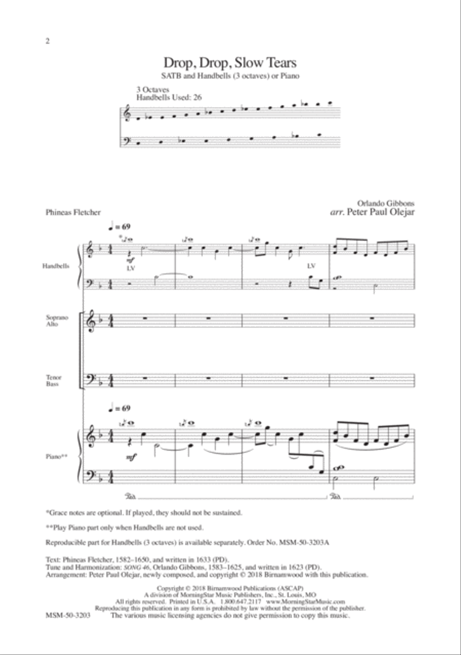 Drop, Drop, Slow Tears (Downloadable Choral Score)