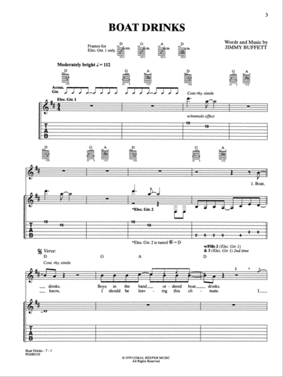 Jimmy Buffett Electric Guitar scores gallery preview page 3