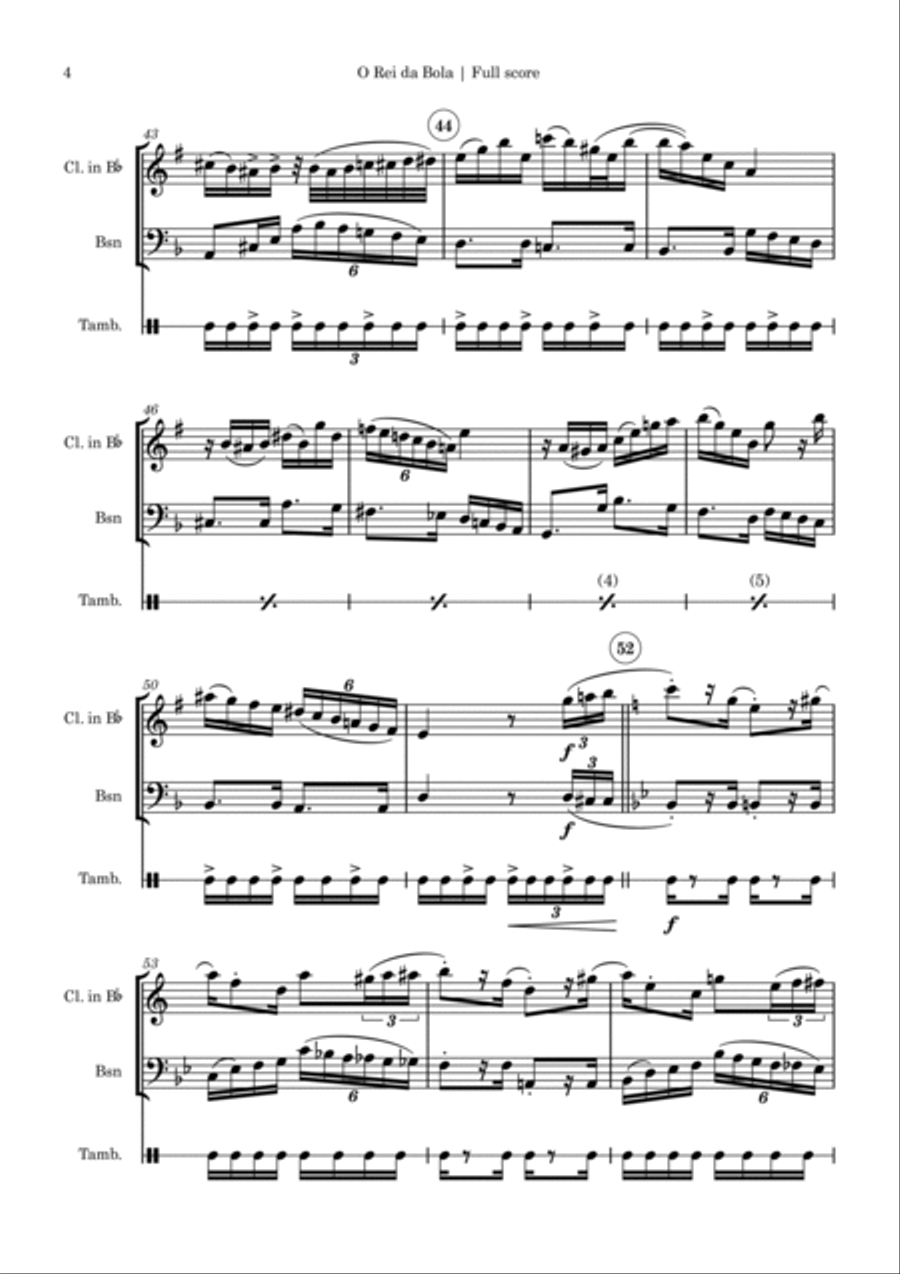 O Rei da Bola, para Pelé (Chôro) - with chords Small Ensemble scores gallery preview page 4