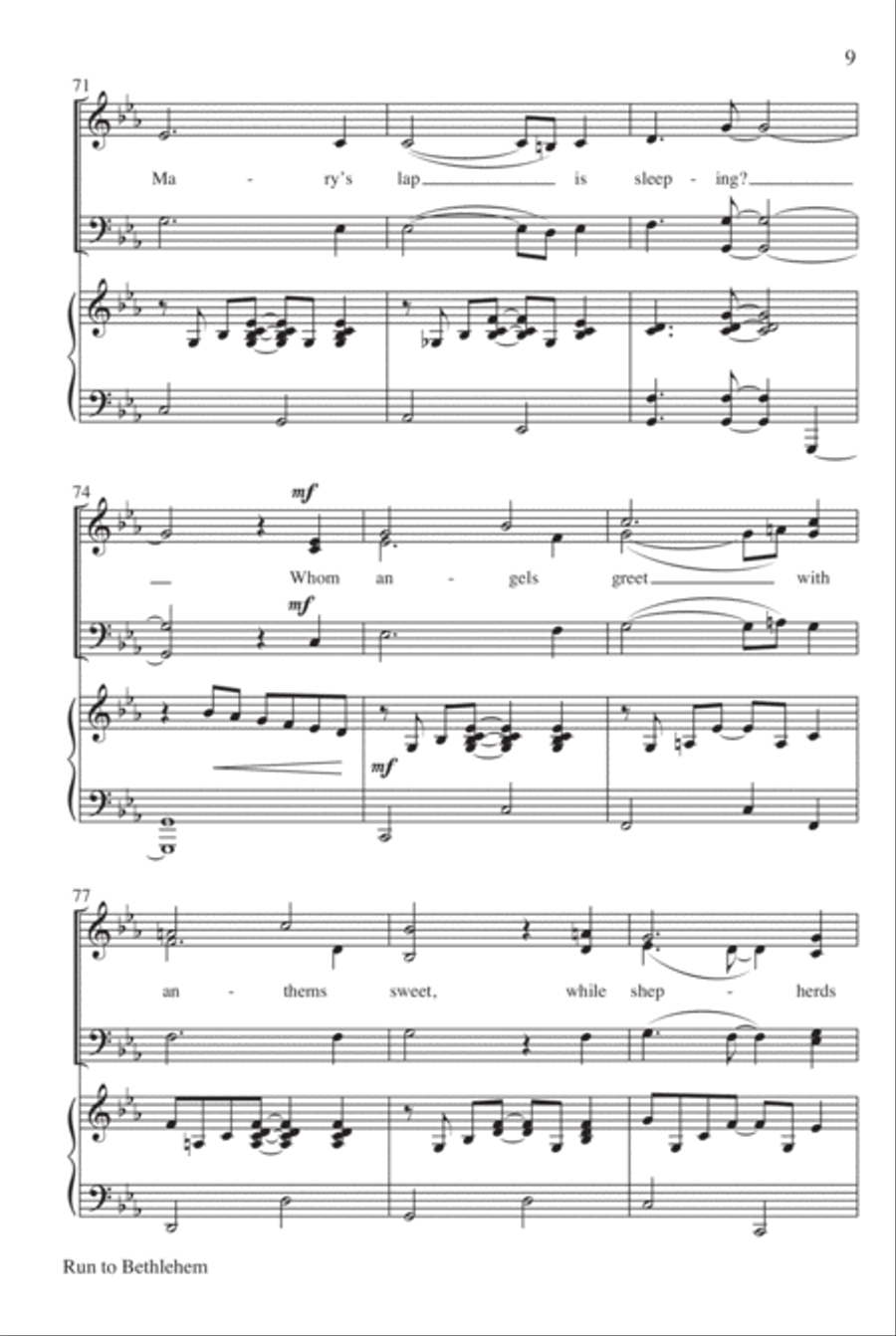 Run to Bethlehem 4-Part scores gallery preview page 10