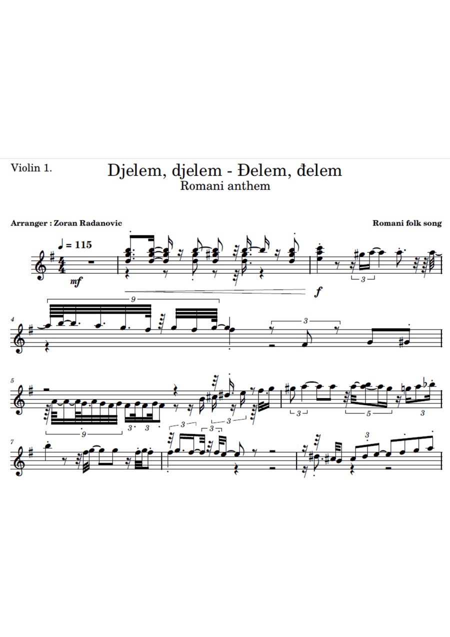 Djelem djelem - Đelem, đelem - for string trio String Trio scores gallery preview page 2